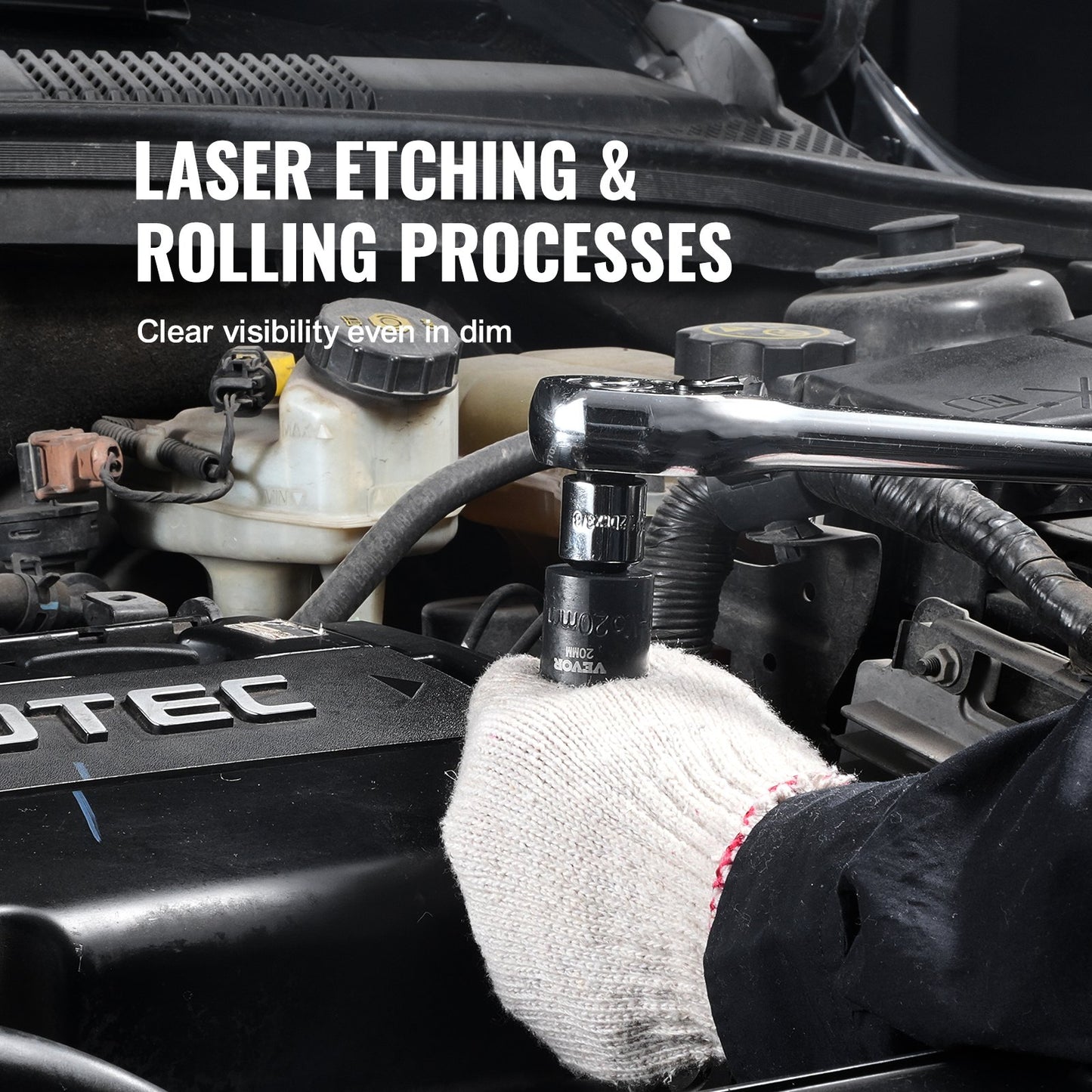 Impact Sockets Set 14st 6-Points 3/8in Drive Bit Ratchet Tool Kit Case