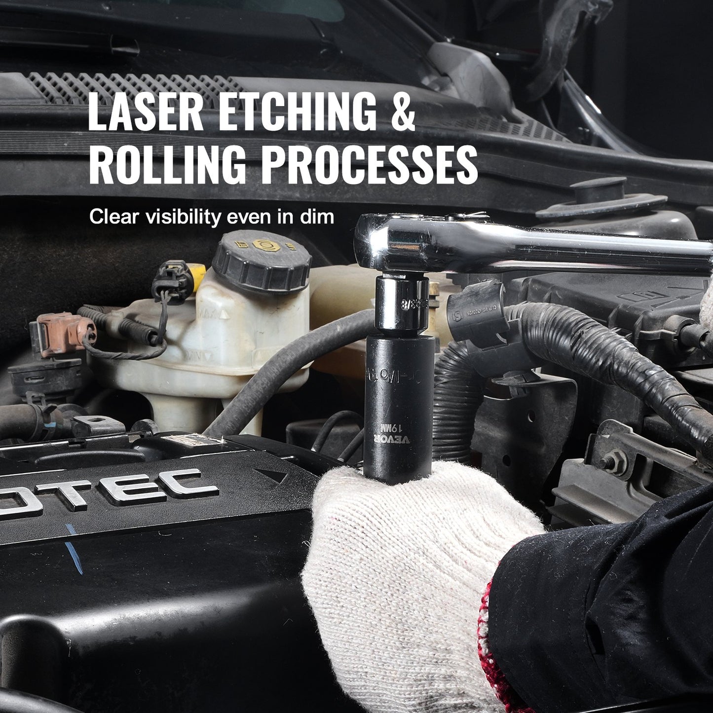 Impact Sockets Set 15st 6-Points 3/8in Drive Bit Ratchet Tool Kit Case