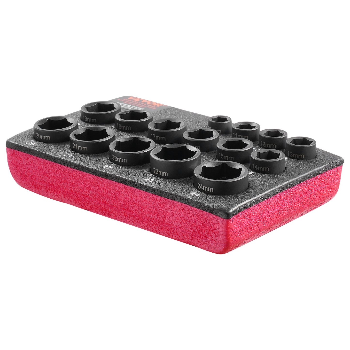 Schlagschrauber-Set, 15-teilig, 6-Punkt-Bits, 3/8-Zoll-Antrieb, Ratschen-Werkzeugsatz, 10–24 mm