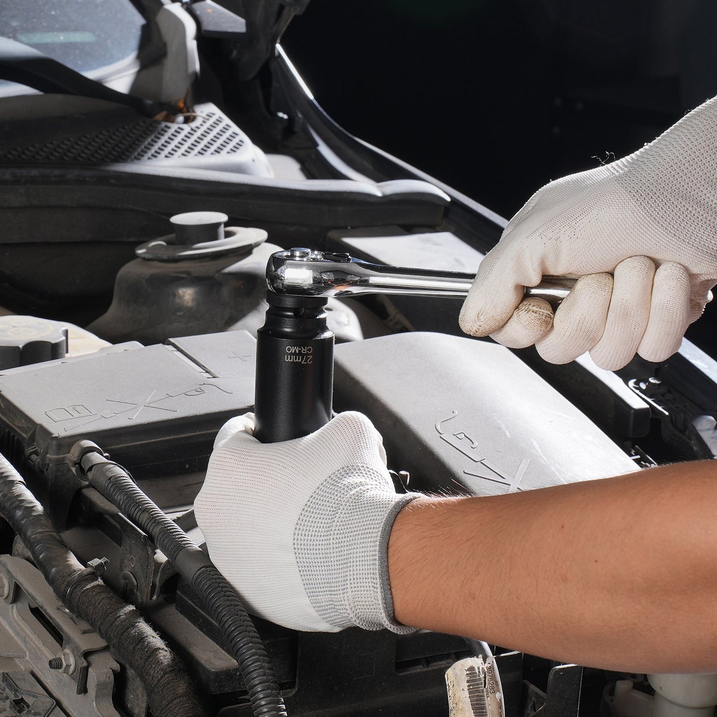 Impact Socket Set 130 Piece 3/8" & 1/2" - SAE & Metric Drive Socket Set - 6 Point Cr-Mo Alloy Steel for Auto Repair - Easy-to-Read Size Markings - Includes Storage Case