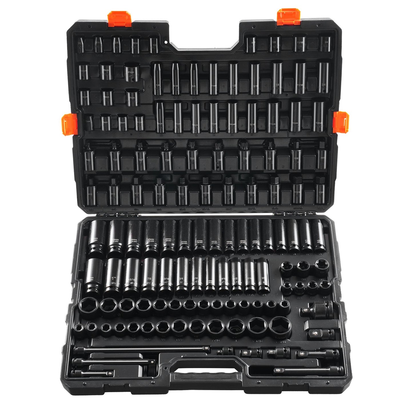 Impact Sockets Set 130PCS 6-Point 3/8" & 1/2" Drive Bit Ratchet Tool Kit