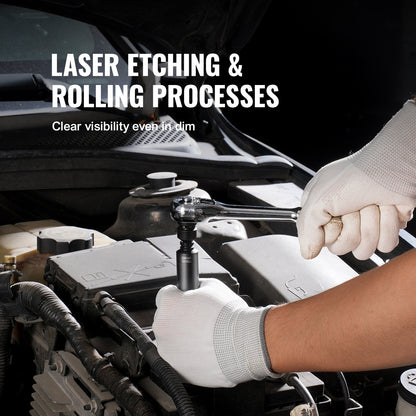 Impact Sockets Set 14PCS 6-Points 1/4" Deep Socket Set Metrisk 4-15mm Cr-Mo