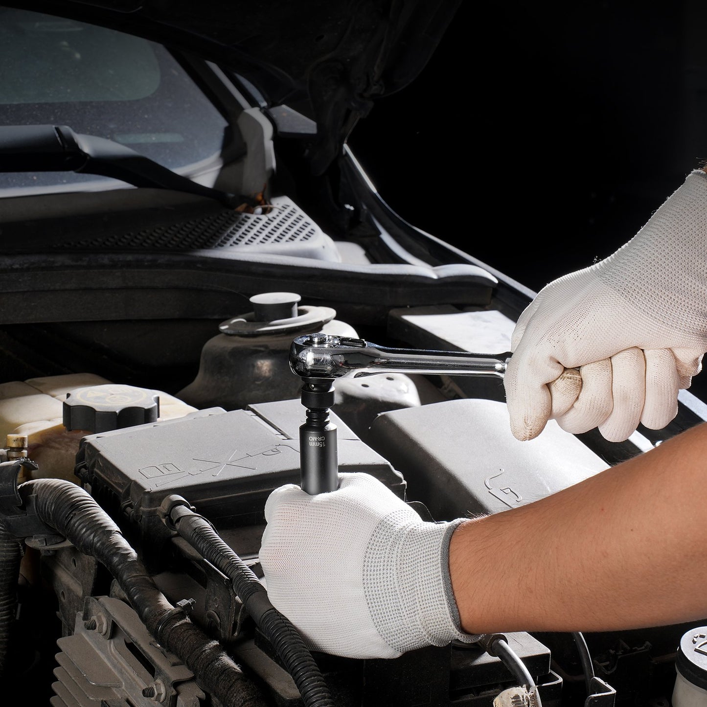 Impact Sockets Set 14pcs 6-Point 1/4" Drive Bit Ratchet Tool Kit Case