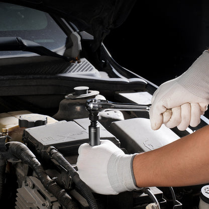 Impact Sockets Set 14pcs 6-Point 1/4" Drive Bit Ratchet Tool Kit Case