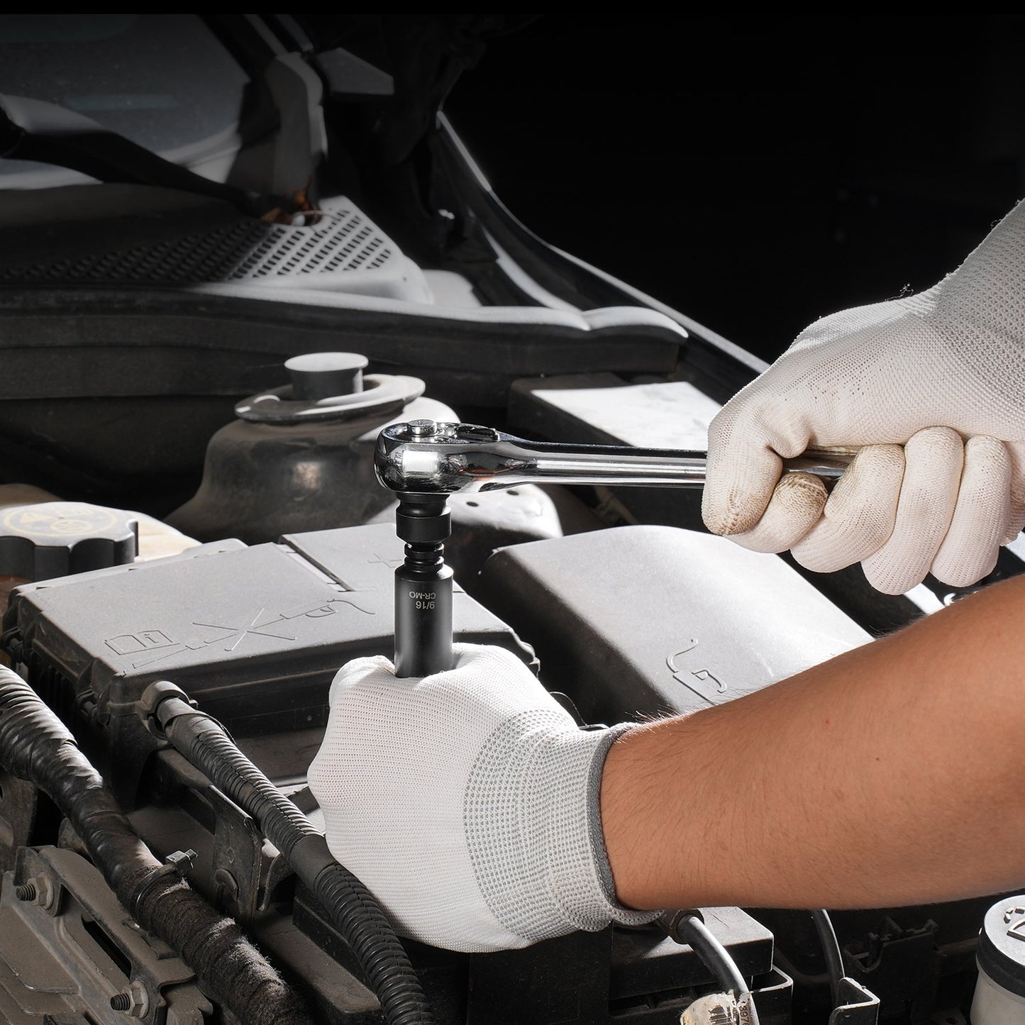 Drive Impact Socket Set 1/4" - 14 Piece Deep Socket Set Metric 4-15mm - 6 Point Cr-Mo Alloy Steel for Auto Repair - Easy-to-Read Size Markings - Rugged Construction - Socket Organizer