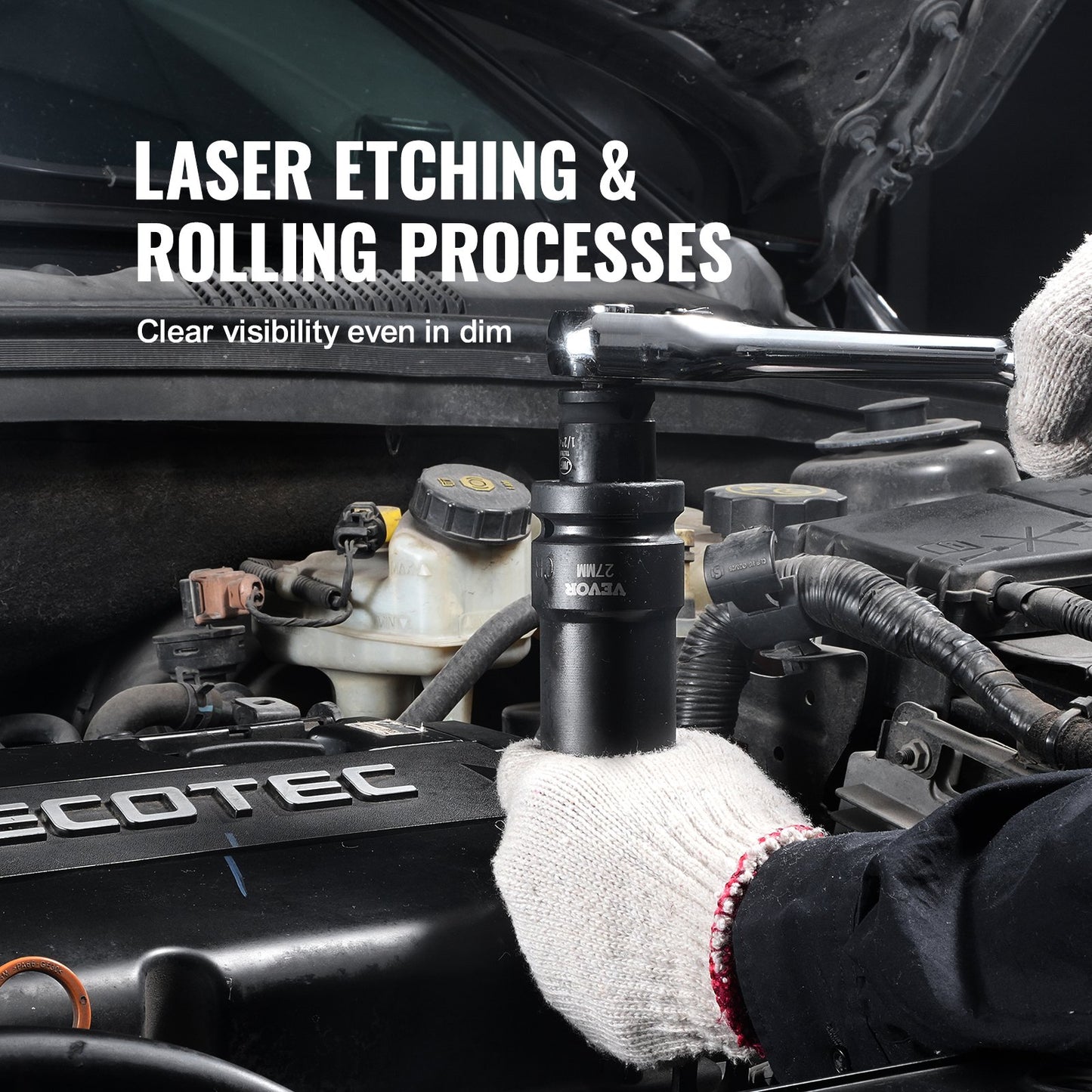 Schlagschrauber-Set, 8-teilig, 6-Punkt-Steckschlüssel, 1-Zoll-Antrieb, Ratschen-Werkzeugkoffer