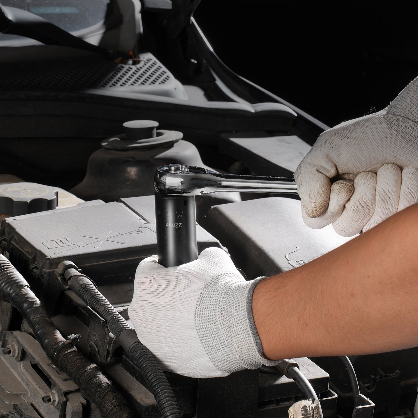 Impact Sockets Set 18pcs 6-Point 3/8" Drive Bit Ratchet Tool Kit Case