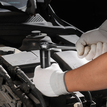 Impact Sockets Set 18pcs 6-Point 3/8" Drive Bit Ratchet Tool Kit Case