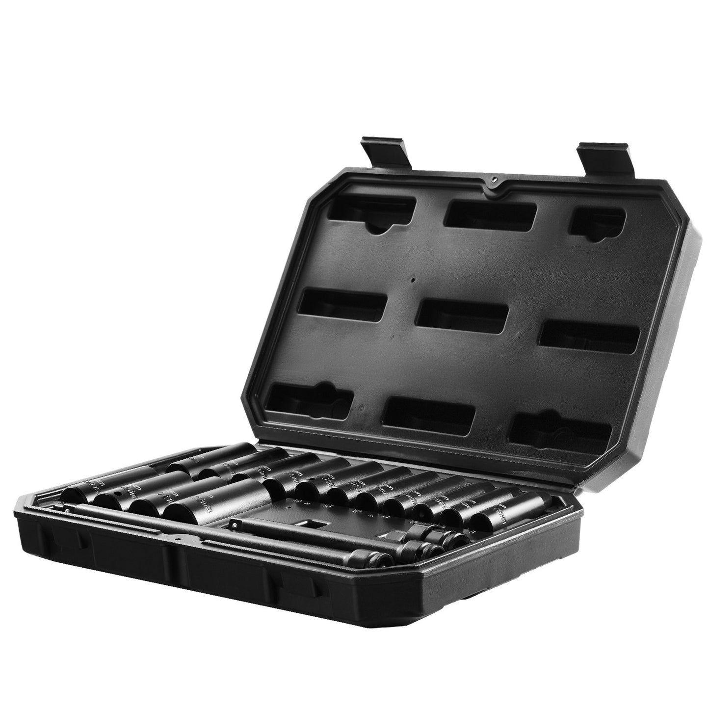 Impact Sockets Set 18st 6-Points 3/8" Drive Bit Ratchet Tool Kit Case