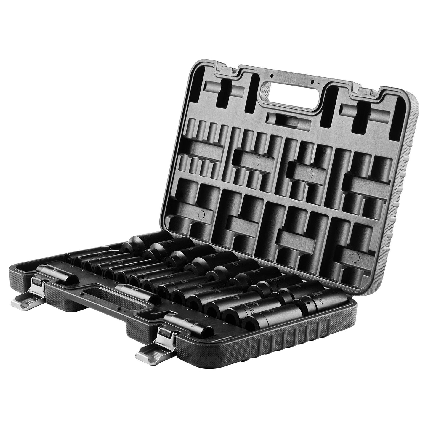 Drive Impact Socket Set 1/2" - 26 Piece Deep Socket Set Metric 11-36 mm, 6 Point CR-V & Cr-Mo Alloy Steel for Auto Repair - Easy-to-Read Size Markings, Rugged Sockets Organizer, Storage Case