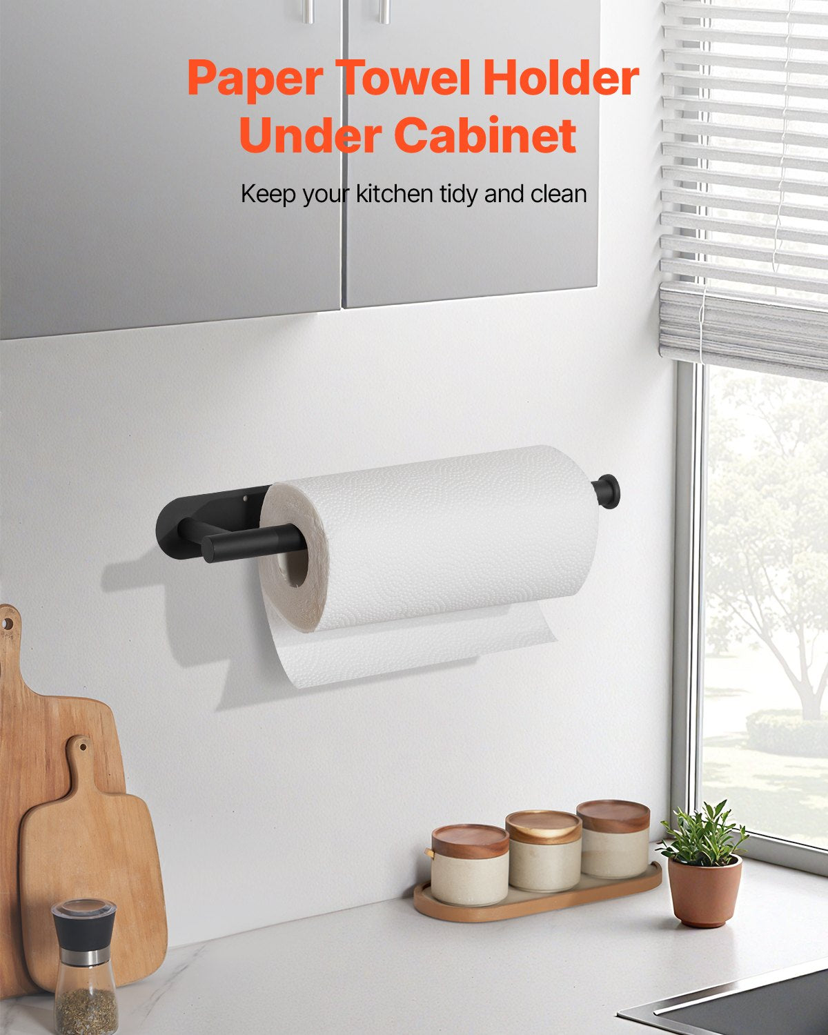 Paper Towel Holder Under Cabinet, High-Quality Stainless Steel Paper Towel Holder, Self Adhesive or Drilling Paper Towel Holder Wall Mount for Kitchen, Bathroom, Pantry