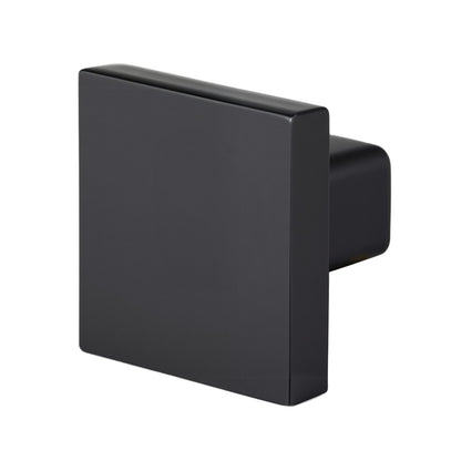 Cabinet Knobs, 10 Pack, 1.18 Inch Black Zinc Alloy Drawer Pulls & Door Handles, Square Kitchen Solid Knobs Dresser Handles, Cupboard Hardware with Screws for Bathroom Closet Cabinets Drawers