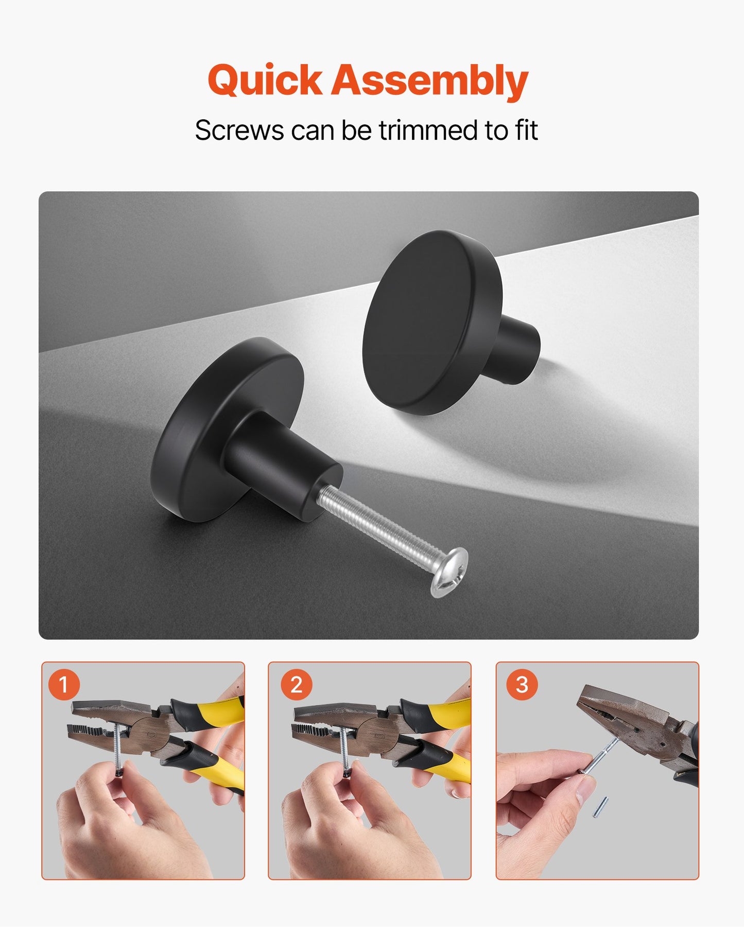 Cabinet Knobs, 10 Pack, 1.26 Inch Black Zinc Alloy Drawer Pulls & Door Handles, Mushroom Kitchen Solid Knobs Dresser Handles, Cupboard Hardware with Screws for Bathroom Closet Cabinets Drawers