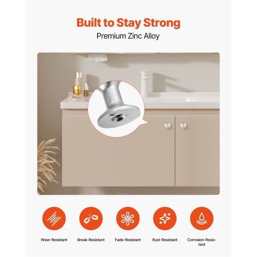 Skåpknoppar, 25-pack, 28 mm lådhandtag i zinklegering, svampformade köksknoppar, byråhandtag, skåpbeslag med skruvar för badrumsskåp, lådor, nickelfärg |  EU