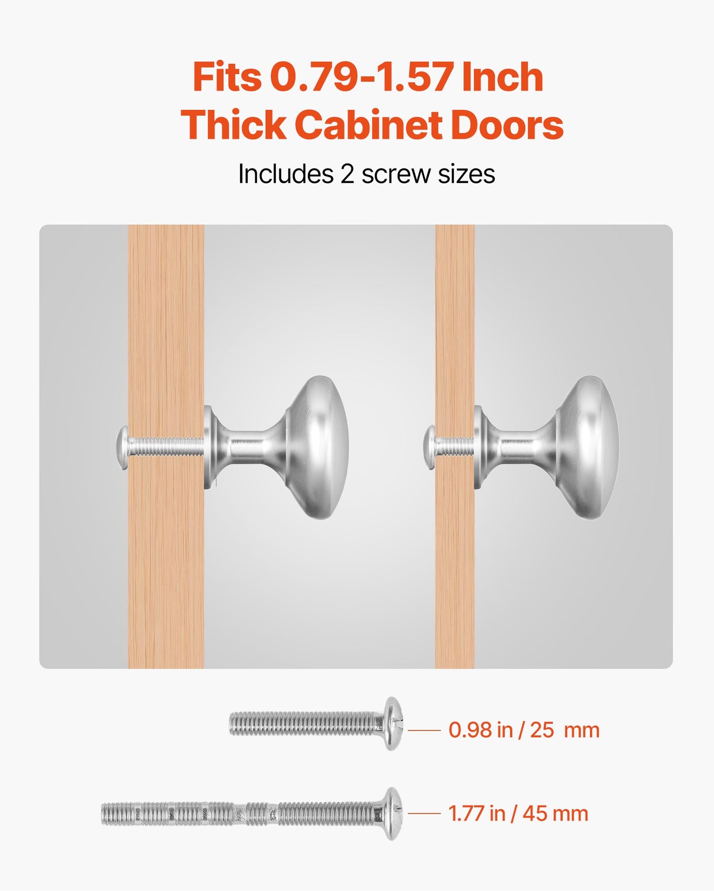 Cabinet Knobs, 25 Pack, 1.1 Inch Zinc Alloy Drawer Pulls & Door Handles, Mushroom Kitchen Dresser Solid Knobs, Cupboard Hardware with Screws for Bathroom Closet Cabinets Drawers, Nickel Color