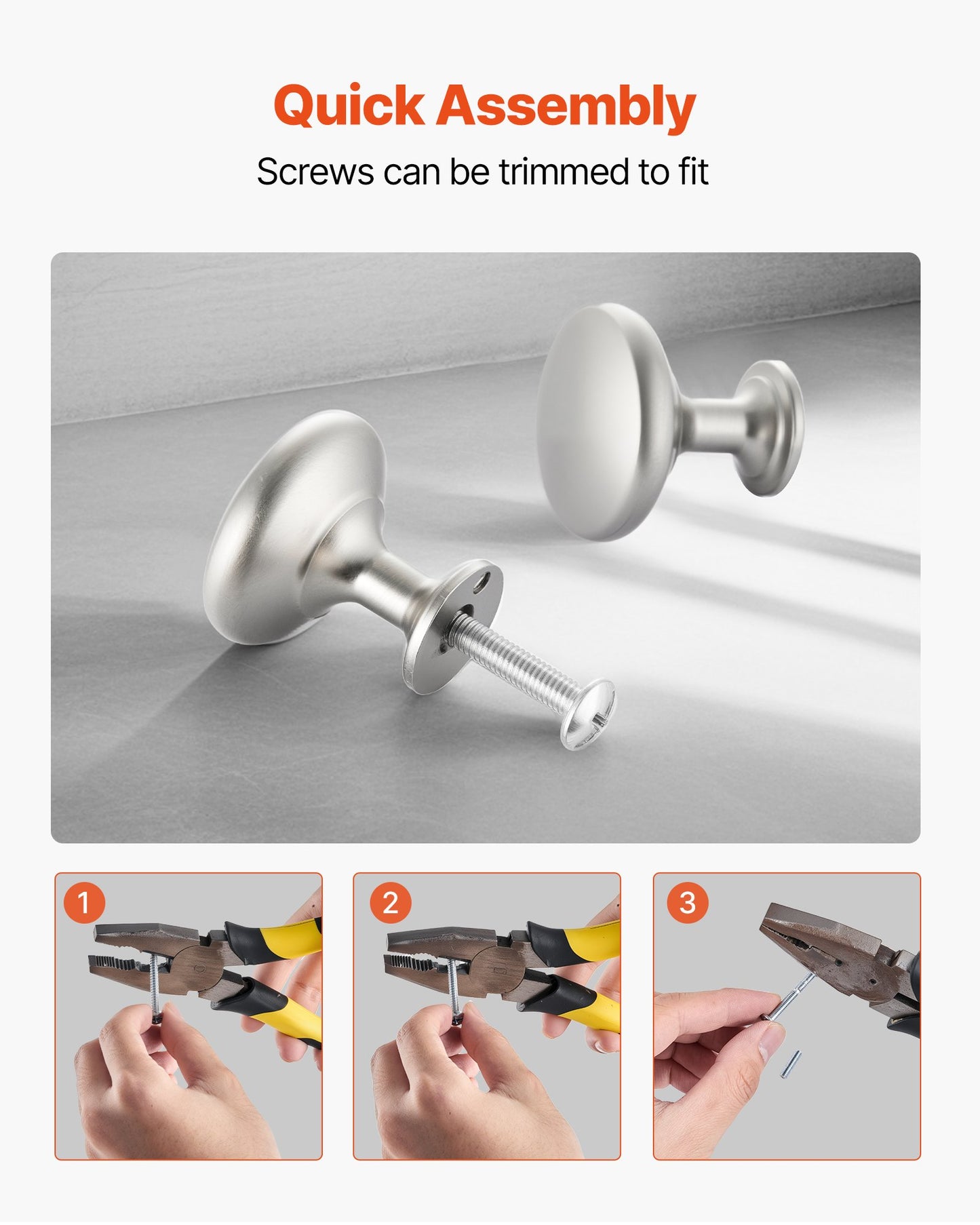 Cabinet Knobs, 25 Pack, 1.1 Inch Zinc Alloy Drawer Pulls & Door Handles, Mushroom Kitchen Dresser Solid Knobs, Cupboard Hardware with Screws for Bathroom Closet Cabinets Drawers, Nickel Color