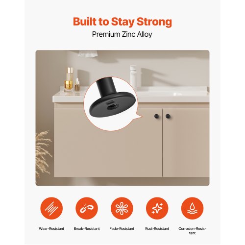 Skåpknoppar, 30-pack, 31 mm svarta zinklegeringshandtag, svampformade köksknoppar, byråhandtag, skåpbeslag med skruvar för badrumsskåp, lådor |  EU