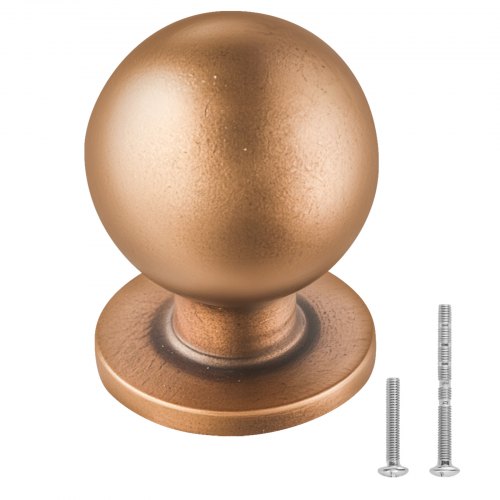 Skåpknoppar, 12-pack, 25 mm lådhandtag i zinklegering, runda kökshandtag, massiva knoppar, skåpbeslag med skruvar för badrumsskåp, lådor, antikmässing |  EU