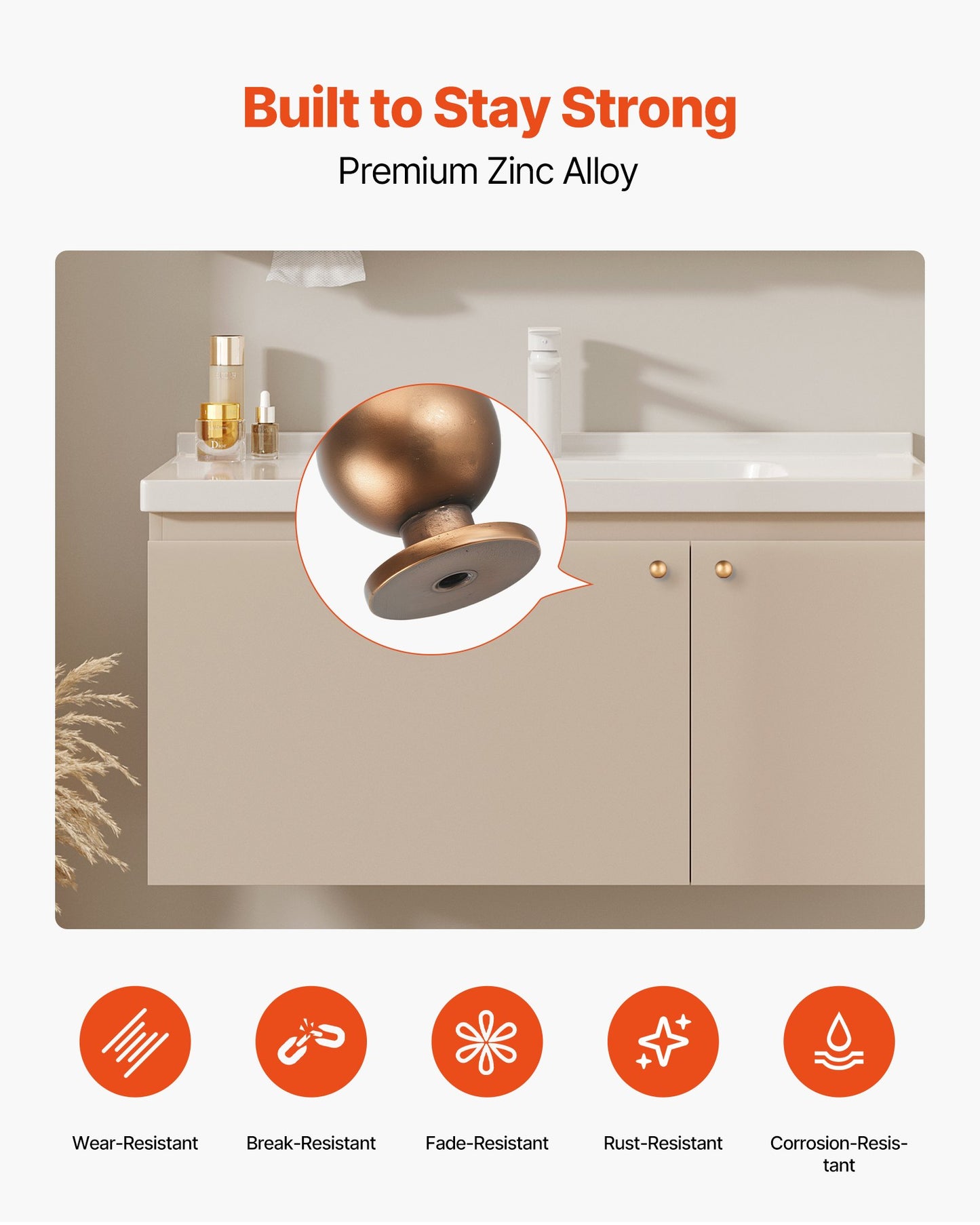 Cabinet Knobs, 12 Pack, 0.98 Inch Zinc Alloy Drawer Pulls Door Handles, Round Kitchen Dresser Solid Knobs Cupboard Hardware with Screws for Bathroom Closet Cabinets Drawers, Antique Brass Color