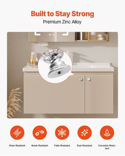 Cabinet Knobs, 12 Pack, 1.22 Inch Acrylic & Zinc Alloy Drawer Pulls Door Handles, Diamond Kitchen Solid Knobs Dresser Handles, Cupboard Hardware with Screws for Bathroom Closet Cabinets Drawers