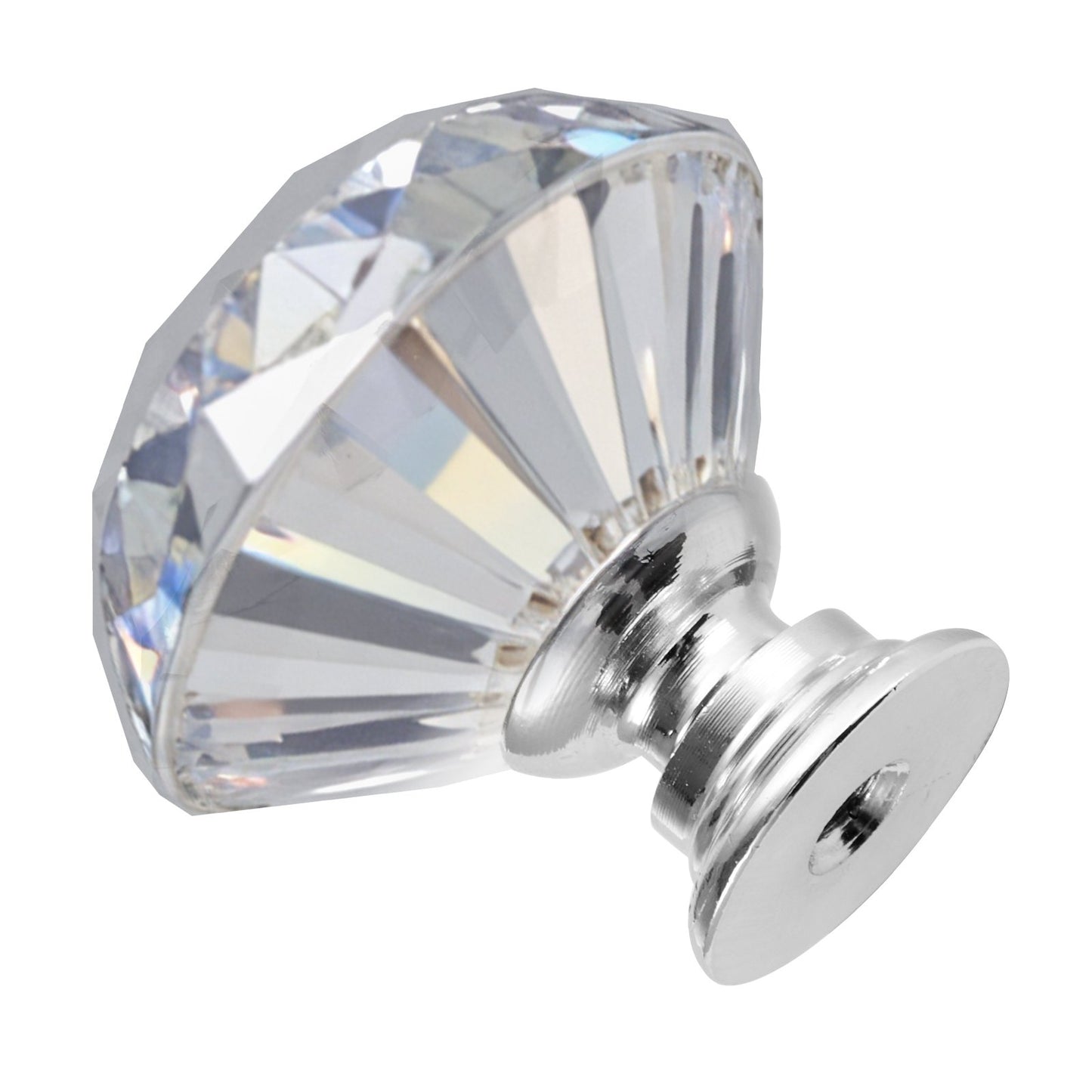 Cabinet Knobs, 12 Pack, 1.22 Inch Acrylic & Zinc Alloy Drawer Pulls Door Handles, Diamond Kitchen Solid Knobs Dresser Handles, Cupboard Hardware with Screws for Bathroom Closet Cabinets Drawers