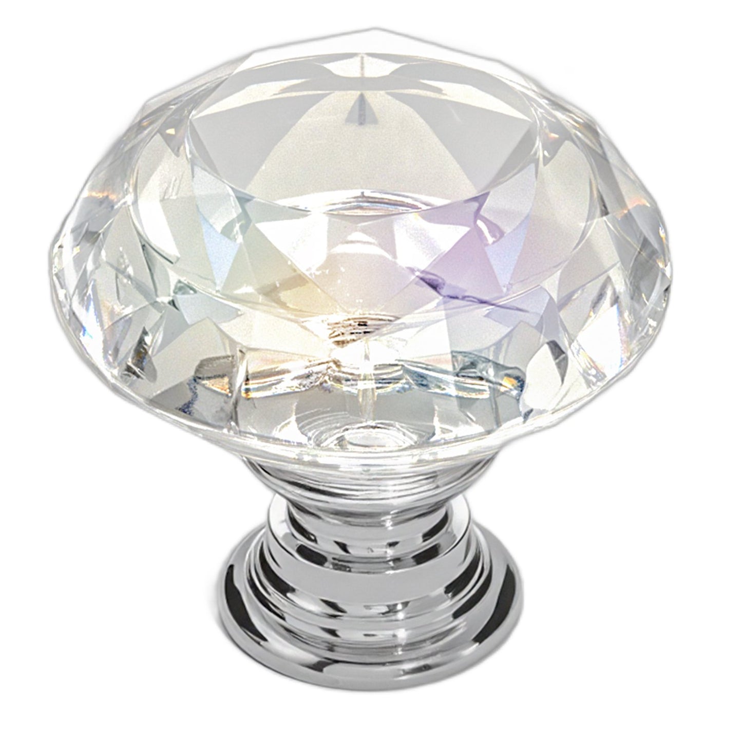 Cabinet Knobs, 12 Pack, 1.22 Inch Acrylic & Zinc Alloy Drawer Pulls Door Handles, Diamond Kitchen Solid Knobs Dresser Handles, Cupboard Hardware with Screws for Bathroom Closet Cabinets Drawers