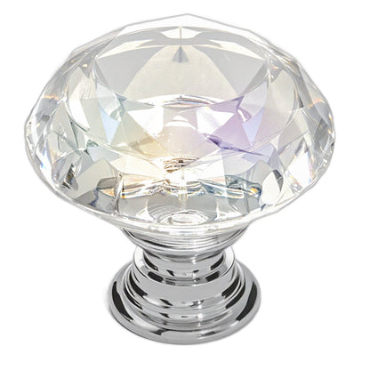 Cabinet Knobs, 12 Pack, 1.22 Inch Acrylic & Zinc Alloy Drawer Pulls Door Handles, Diamond Kitchen Solid Knobs Dresser Handles, Cupboard Hardware with Screws for Bathroom Closet Cabinets Drawers