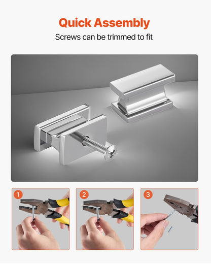 Cabinet Knobs, 10 Pack, 1.42 Inch Zinc Alloy Drawer Pulls Door Handles, Rectangular Kitchen Dresser Solid Knobs, Cupboard Hardware with Screws for Bathroom Closet Cabinets Drawers, Chrome Color