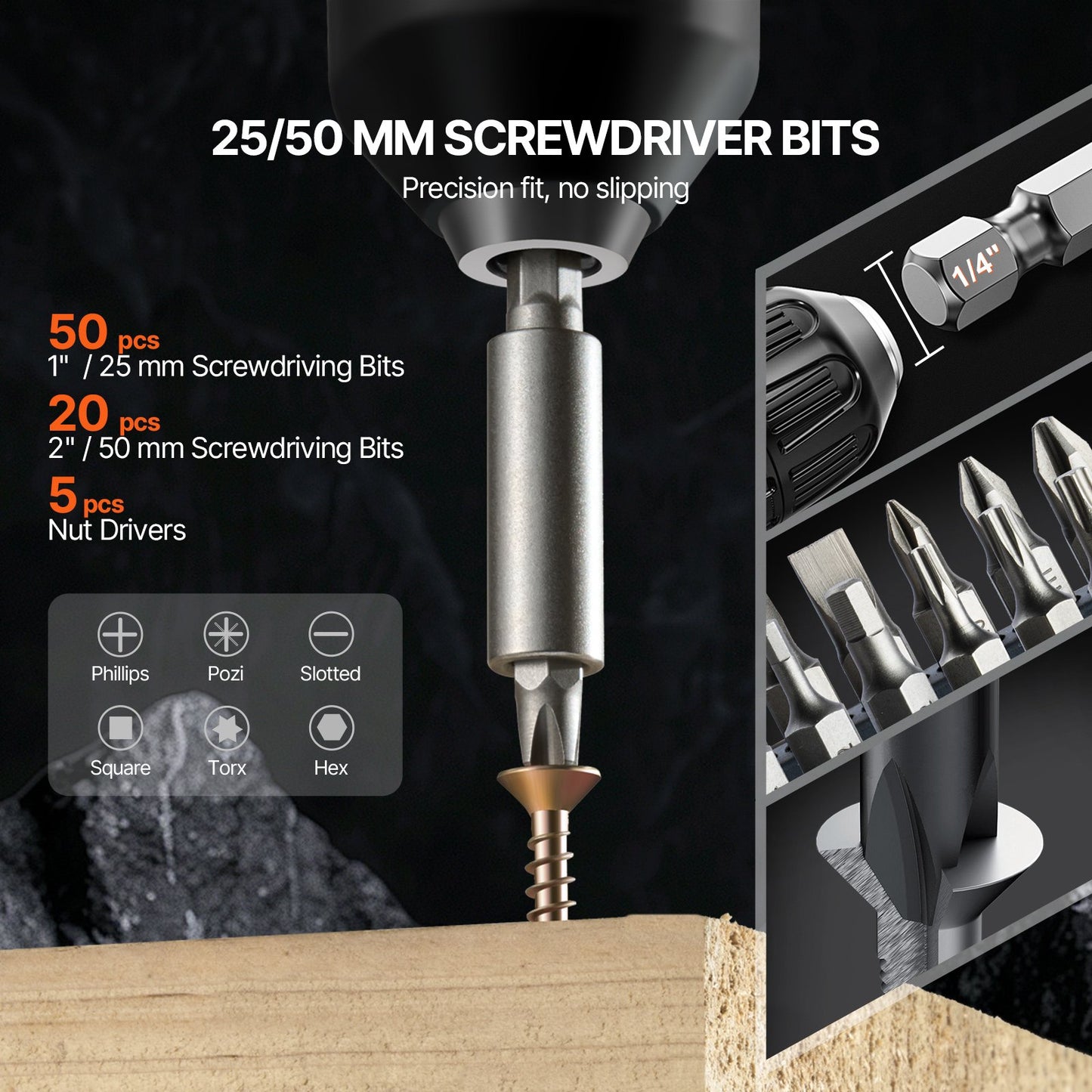 Drill Bit Set, 101 Pieces Drill and Driver Bit Set, Screwdriver Bit Set Suitable for Wood Metal Cement Drilling and Screw Driving, Drill Bit Sets Combo Kit Assorted in Organized Carrying Case