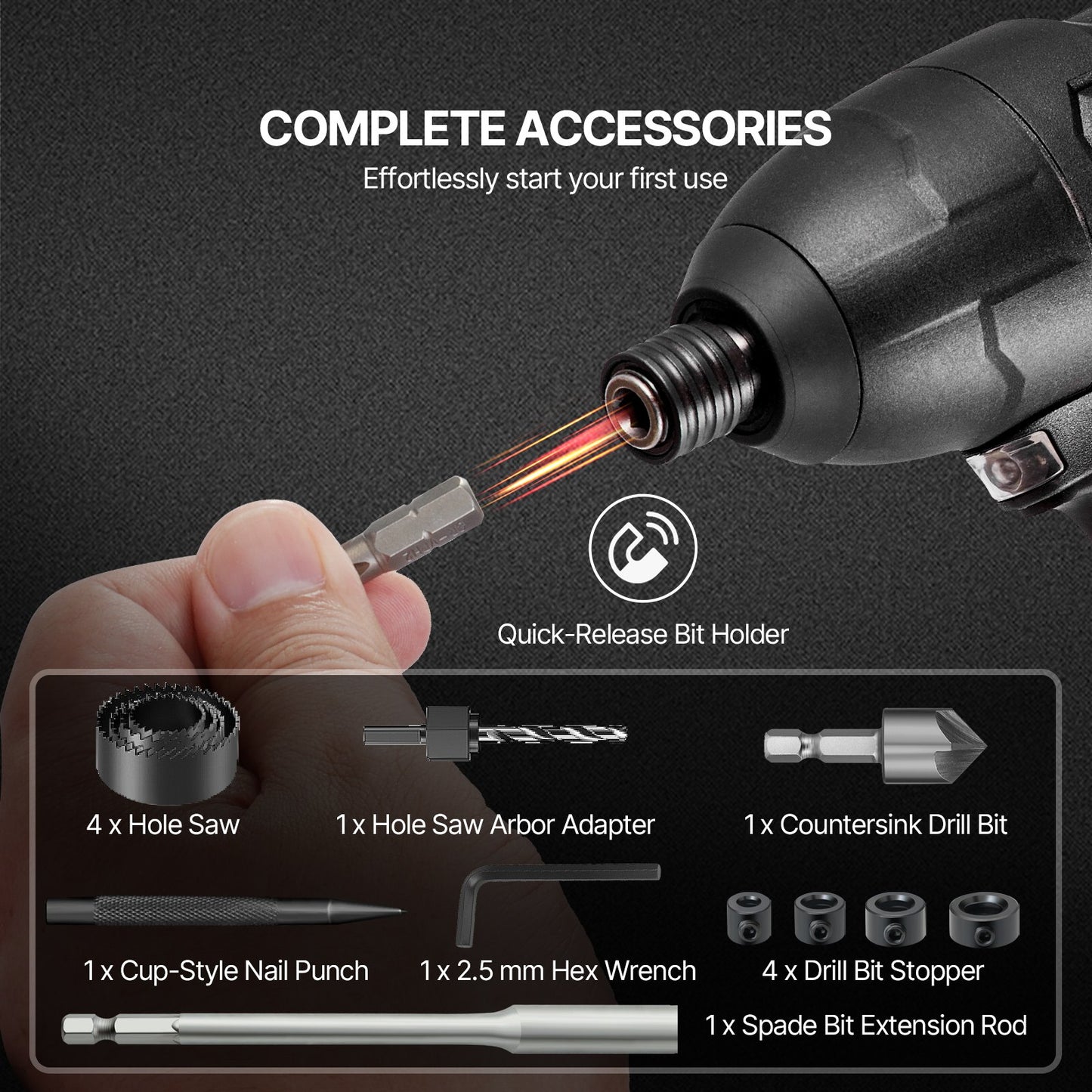 Borrbitssats 246 st skruvmejselbitssats med bärväska Multifunktion