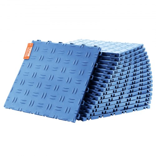 Garage Tiles Interlocking, 12 x 12 x 0.53 inch 50 Pack Garage Floor Covering Tiles, Non-Slip Double-Sided Texture Garage Flooring Tiles, for Garages, Basements, Repair Shops, Blue