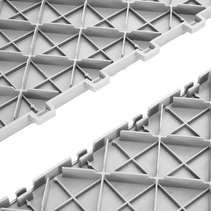 Garageplattor sammankopplade, 12 x 12 x 0,53 tum 25-pack garagegolvplattor, halkfria dubbelsidiga texturer för garagegolv, för garage, källare, reparationsverkstäder, silver