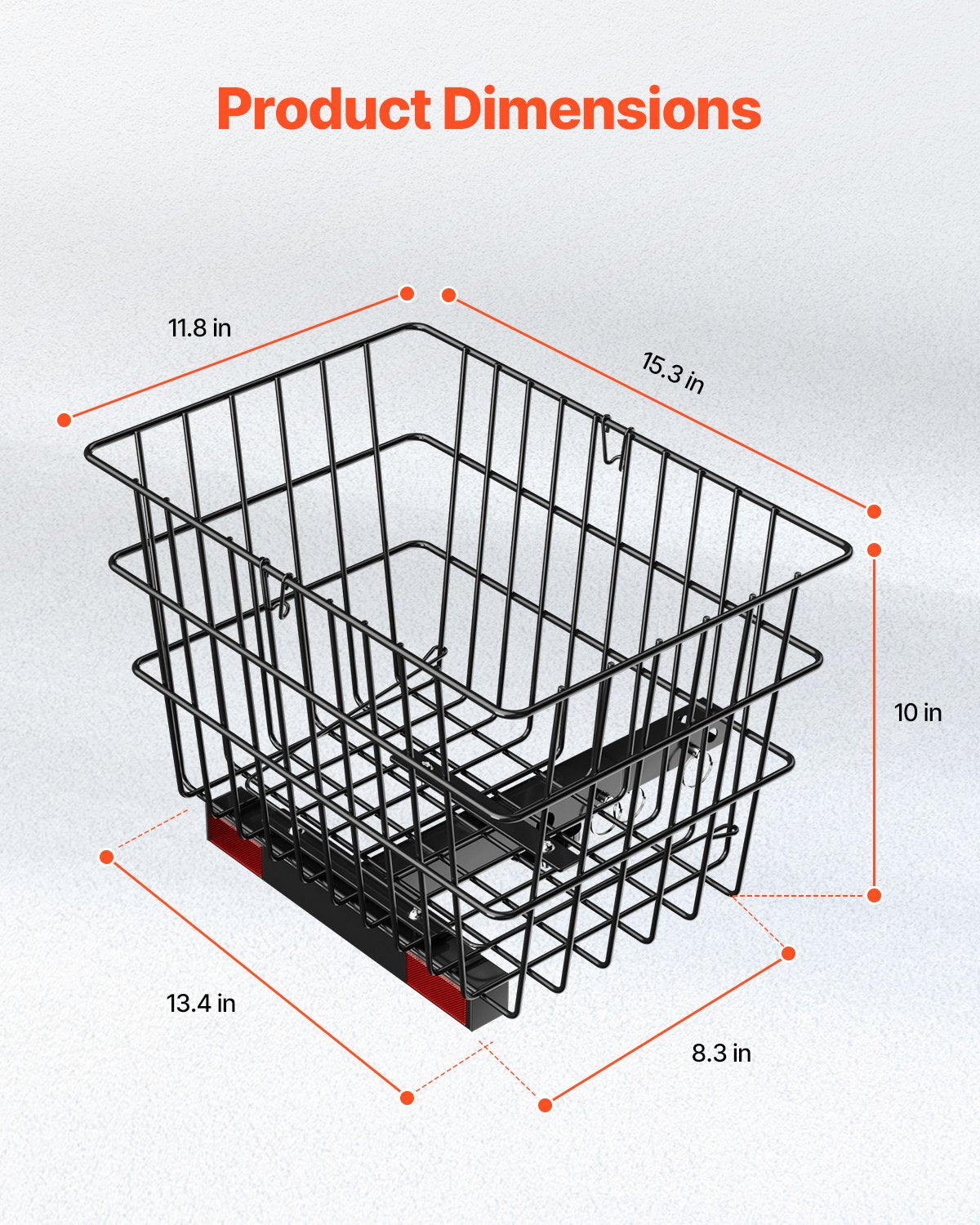 Scooter bakkorg Heavy Duty Mobilitetskorg med handtag 1 i mottagare
