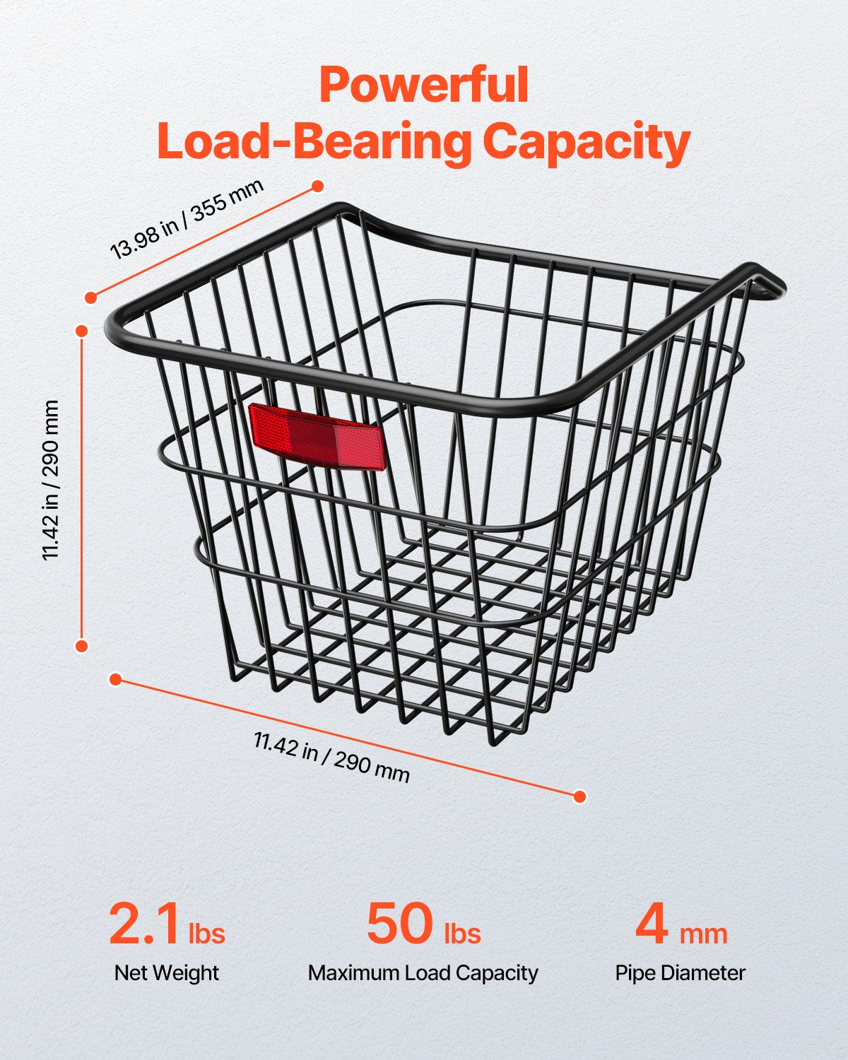 Bakre cykelkorg Metal Wire Cykelkorg Reflekterande bakljusskydd
