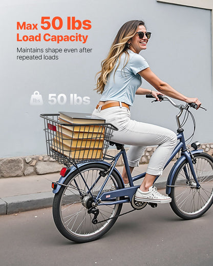 Bakre cykelkorg Metal Wire Cykelkorg Reflekterande bakljusskydd