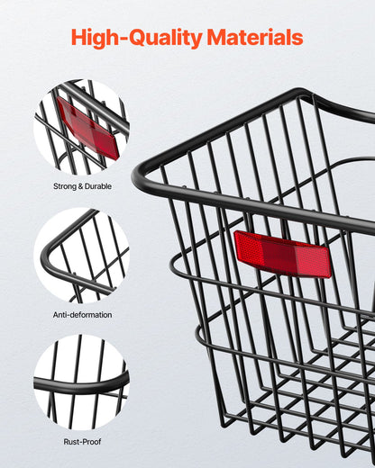 Bakre cykelkorg Metal Wire Cykelkorg Reflekterande bakljusskydd
