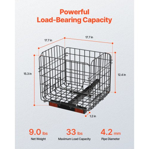 Scooterkorg, Hopfällbar metallkorg, Robust och rymlig lastkorg, Fungerar med 2,5 cm mottagare, Kompatibel med de flesta Golden-, Drive- och Pride-mobilitetsskotrar |  EU