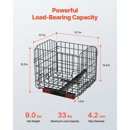Scooterkorg, Hopfällbar metallkorg, Robust och rymlig lastkorg, Fungerar med 2,5 cm mottagare, Kompatibel med de flesta Golden-, Drive- och Pride-mobilitetsskotrar |  EU