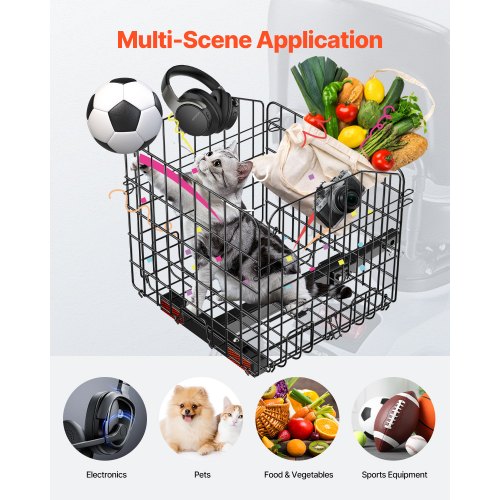 Scooterkorg, Hopfällbar metallkorg, Robust och rymlig lastkorg, Fungerar med 2,5 cm mottagare, Kompatibel med de flesta Golden-, Drive- och Pride-mobilitetsskotrar |  EU