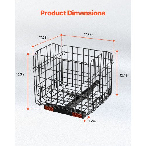 Scooterkorg, Hopfällbar metallkorg, Robust och rymlig lastkorg, Fungerar med 2,5 cm mottagare, Kompatibel med de flesta Golden-, Drive- och Pride-mobilitetsskotrar |  EU