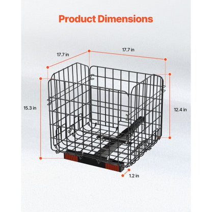 Scooterkorg, Hopfällbar metallkorg, Robust och rymlig lastkorg, Fungerar med 2,5 cm mottagare, Kompatibel med de flesta Golden-, Drive- och Pride-mobilitetsskotrar |  EU