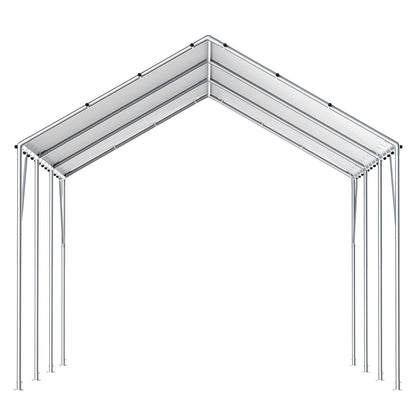 3 x 6 m Carport-Ersatzabdeckung, Schutzplane für Garagendachzelte, strapazierfähig, wasserdicht und UV-geschützt, einfache Installation mit 40 Gummispannern (nur obere Abdeckung, Rahmen nicht im Lieferumfang enthalten), weiß