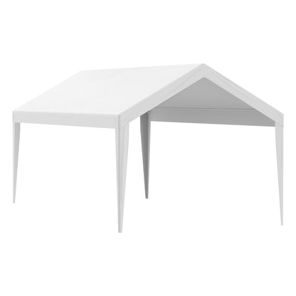 Carport-Ersatzüberdachung 6100 x 3040 mm, Garagendachzelt-Schutzplane, strapazierfähig, wasserdicht und UV-geschützt, einfache Installation mit Kugelspannern, weiß (nur obere Abdeckung, Rahmen nicht im Lieferumfang enthalten)