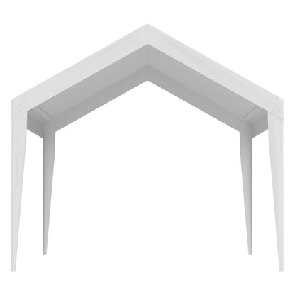 Carport-Ersatzüberdachung 6100 x 3040 mm, Garagendachzelt-Schutzplane, strapazierfähig, wasserdicht und UV-geschützt, einfache Installation mit Kugelspannern, weiß (nur obere Abdeckung, Rahmen nicht im Lieferumfang enthalten)