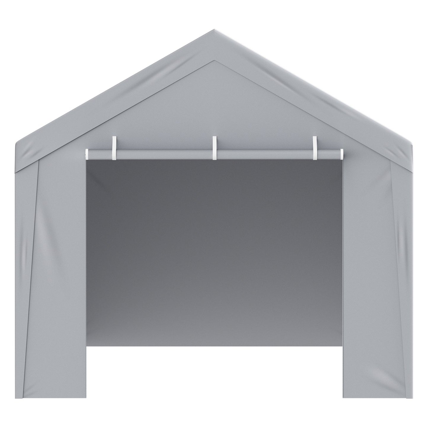 Carport Replacement canopy cover + side wall 6000 x 3000 mm, garage tent protection tarpaulin Heavy duty waterproof &amp; UV protected, easy installation with ball pants, white (frame not included)