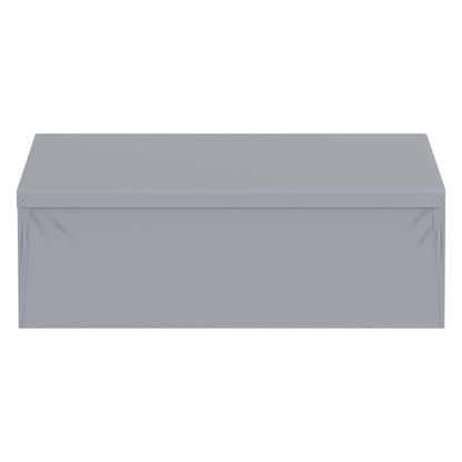 Carport Replacement canopy cover + side wall 6000 x 3000 mm, garage tent protection tarpaulin Heavy duty waterproof &amp; UV protected, easy installation with ball pants, white (frame not included)