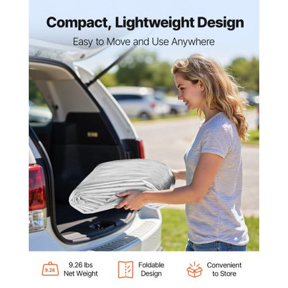 Carport-reservtak, 3 x 6 m dricksskyddad presenning för garage, UV-resistent och vattentät bilskyddspresenning, kraftigt bilportsskydd med bollvagnar, grå, ram ingår ej |  EU