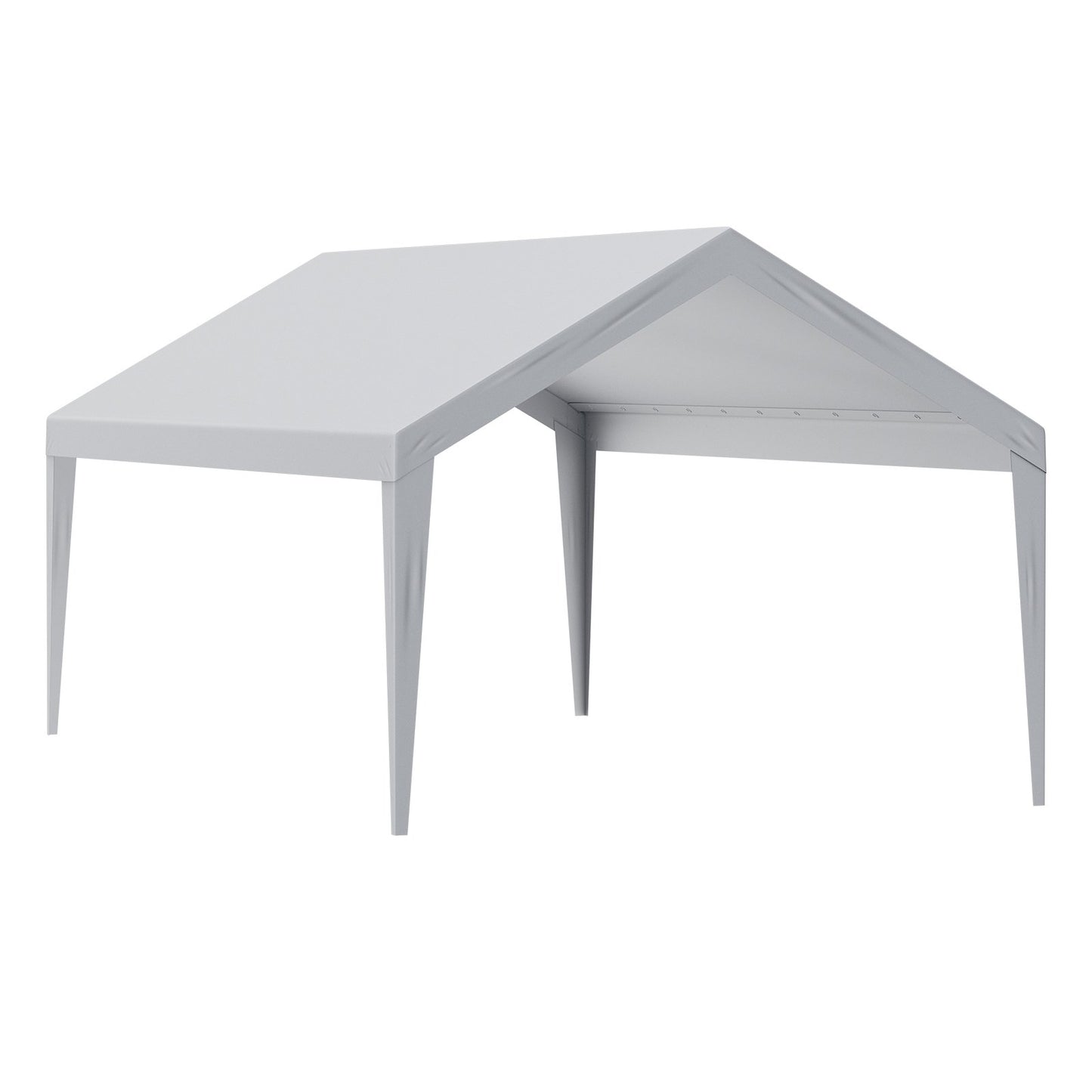 Carport-Ersatzüberdachung, 3,6 x 6,1 m, Garagendachzelt, strapazierfähig, wasserdicht und UV-geschützt, einfache Installation mit Kugelspanngurten, grau (nur obere Abdeckung, Rahmen nicht im Lieferumfang enthalten)