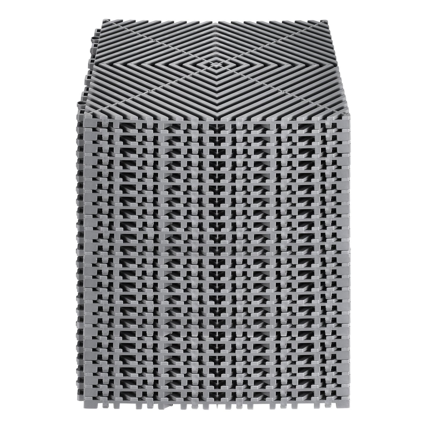 Interlocking Drainage Mat, 12” x 12” Modular Interlocking Cushion, 24 Pcs Splicing Drainage Mats, Non-Slip Gray PP Drainage Floor Tile and Shower Mat, for Garage, Garden, Kitchen & Outdoor