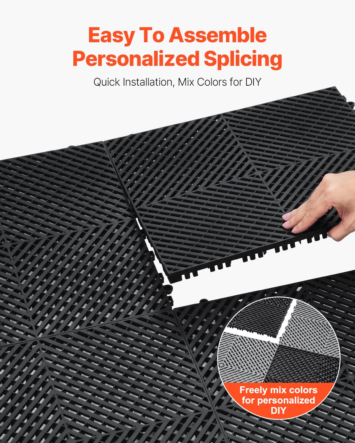 Drainage mat modular interlocking pad 15.7” x 15.7” drainage pad